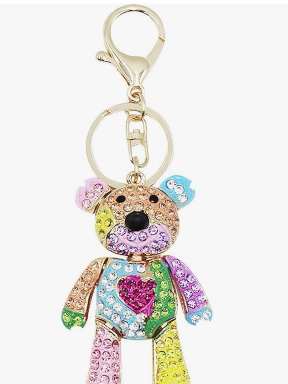 Rhinestone Multicolor Teddy Bear Keychain NWT 12 pcs - Picture 2 of 5